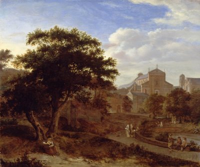 Two Churches and a Town Wall by Jan van der Heyden